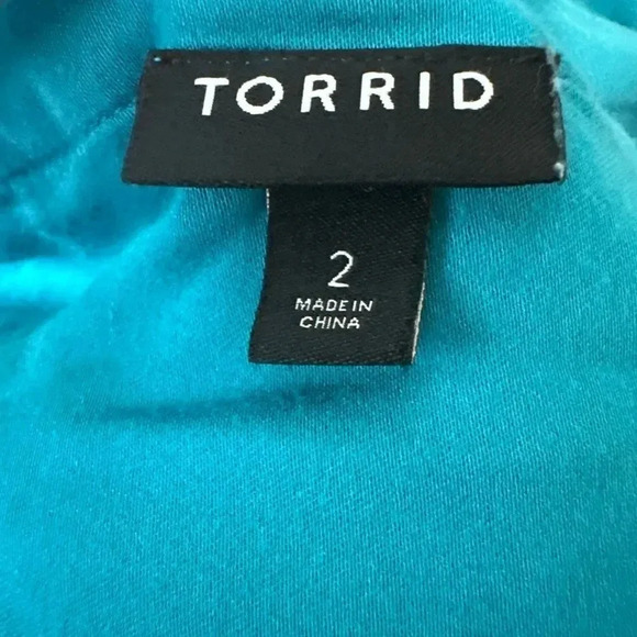 Torrid zip front challis teal dress size 2-2X/18-20 - Picture 14 of 16